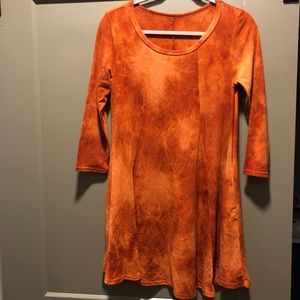 Orange Tie Dye T Shirt Dress